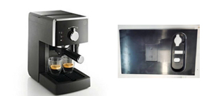 Coffee machine molded plastic components