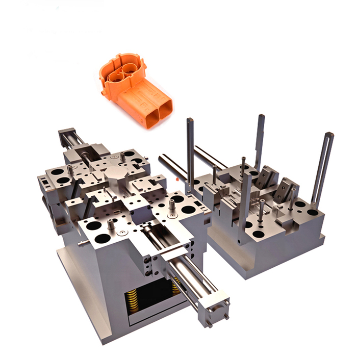 Insert molded plastic part with metal component